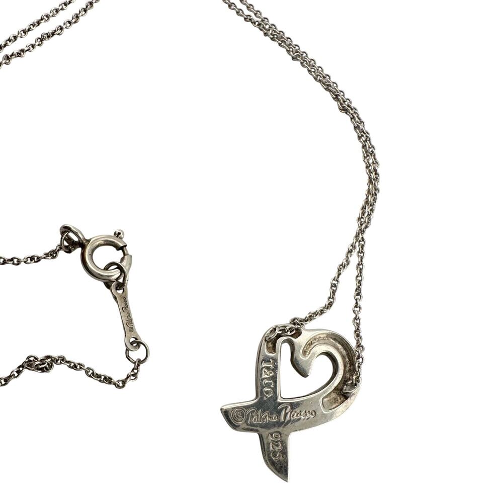 Tiffany & Co Paloma Picasso Small Loving Heart Pendant Necklace 16" Chain - Picture 3 of 10